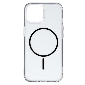 Szilikon telefonvédő (ultravékony, műanyag hátlap, MagSafe, légpárnás sarok) FEKETE Apple iPhone 14 kép