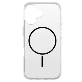 Szilikon telefonvédő (ultravékony, műanyag hátlap, MagSafe, légpárnás sarok) FEKETE Apple iPhone 16 kép