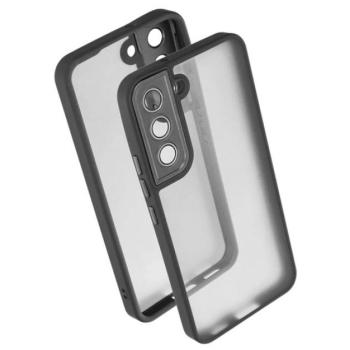 Szilikon telefonvédő (ütésállóság, akril hátlap, kameravédő) FEKETE Samsung Galaxy S22 5G (SM-S901) kép