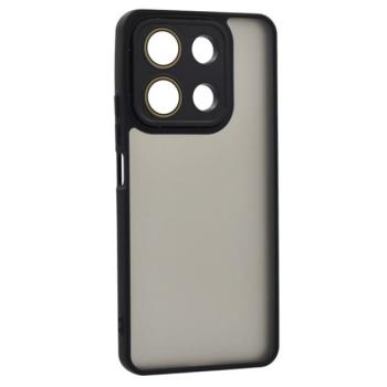 Szilikon telefonvédő (ütésállóság, akril hátlap, kameravédő) FEKETE Xiaomi Redmi Note 13 4G kép