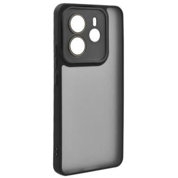 Szilikon telefonvédő (ütésállóság, akril hátlap, kameravédő) FEKETE Xiaomi Redmi Note 14 4G kép
