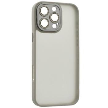 Szilikon telefonvédő (ütésállóság, akril hátlap, kameravédő) VILÁGOSSZÜRKE Apple iPhone 16 Pro Max kép