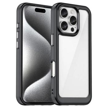 Szilikon telefonvédő (ütésállóság, átlátszó hátlap) FEKETE Apple iPhone 16 Pro kép