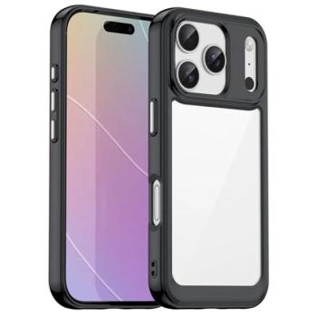 Szilikon telefonvédő (ütésállóság, átlátszó hátlap) FEKETE Apple iPhone 17 Pro kép