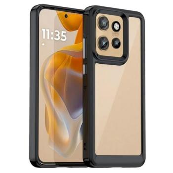 Szilikon telefonvédő (ütésállóság, átlátszó hátlap) FEKETE Motorola Edge 50 Neo 5G kép