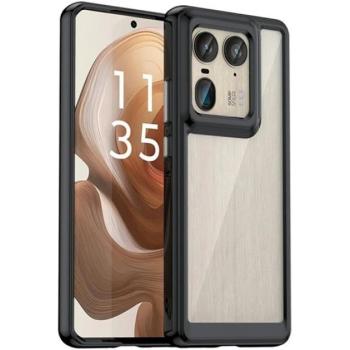 Szilikon telefonvédő (ütésállóság, átlátszó hátlap) FEKETE Motorola Edge 50 Ultra 5G kép