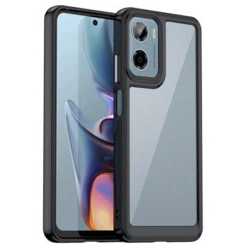 Szilikon telefonvédő (ütésállóság, átlátszó hátlap) FEKETE Motorola Moto G05 (XT2523) kép