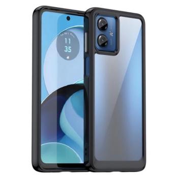 Szilikon telefonvédő (ütésállóság, átlátszó hátlap) FEKETE Motorola Moto G14 kép