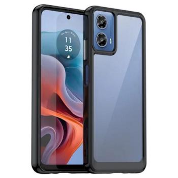 Szilikon telefonvédő (ütésállóság, átlátszó hátlap) FEKETE Motorola Moto G34 5G (XT-2363) kép