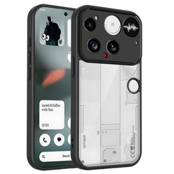 Szilikon telefonvédő (ütésállóság, átlátszó hátlap) FEKETE Nothing Phone (3) kép