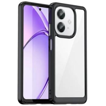 Szilikon telefonvédő (ütésállóság, átlátszó hátlap) FEKETE Oppo A40M kép