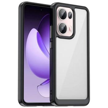 Szilikon telefonvédő (ütésállóság, átlátszó hátlap) FEKETE Oppo Reno 13 Pro kép