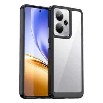 Szilikon telefonvédő (ütésállóság, átlátszó hátlap) FEKETE Realme 14T, 14 kép