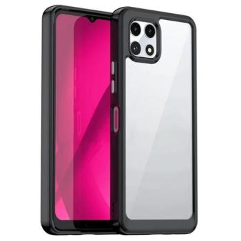 Szilikon telefonvédő (ütésállóság, átlátszó hátlap) FEKETE T Phone 2 5G kép
