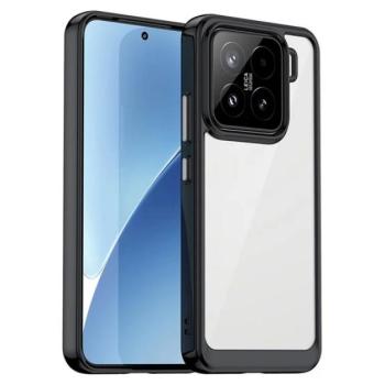 Szilikon telefonvédő (ütésállóság, átlátszó hátlap) FEKETE Xiaomi 15 kép