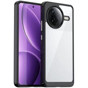 Szilikon telefonvédő (ütésállóság, átlátszó hátlap) FEKETE Xiaomi Poco F7 Pro kép