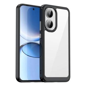 Szilikon telefonvédő (ütésállóság, átlátszó hátlap) FEKETE Xiaomi Poco F7 kép