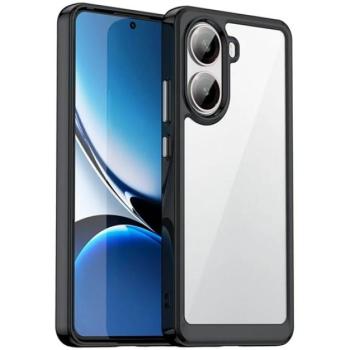 Szilikon telefonvédő (ütésállóság, átlátszó hátlap) FEKETE Xiaomi Poco X7 Pro kép