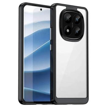 Szilikon telefonvédő (ütésállóság, átlátszó hátlap) FEKETE Xiaomi Redmi Note 14 Pro Plus 5G kép