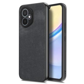 Szilikon telefonvédő (ütésállóság, bőr hatású hátlap, kameravédő) FEKETE Honor 400 kép