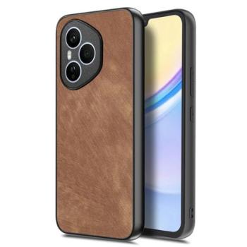 Szilikon telefonvédő (ütésállóság, bőr hatású hátlap, kameravédő) VILÁGOSBARNA Honor 400 Pro kép