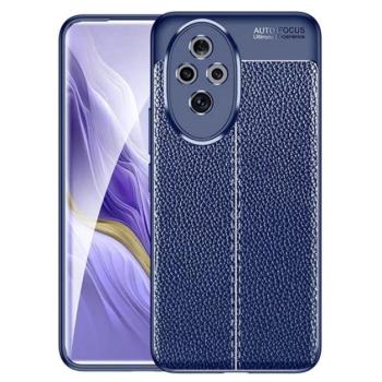 Szilikon telefonvédő (ütésállóság, bőr hatású, varrás minta) SÖTÉTKÉK Honor 200 Pro kép