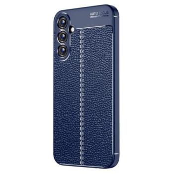 Szilikon telefonvédő (ütésállóság, bőr hatású, varrás minta) SÖTÉTKÉK Samsung Galaxy A15 5G (SM-A156), Galaxy A15 (SM-A155) kép