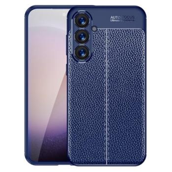 Szilikon telefonvédő (ütésállóság, bőr hatású, varrás minta) SÖTÉTKÉK Samsung Galaxy S24 Plus (SM-S926) kép