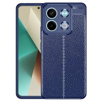 Szilikon telefonvédő (ütésállóság, bőr hatású, varrás minta) SÖTÉTKÉK Xiaomi Redmi Note 13 5G kép