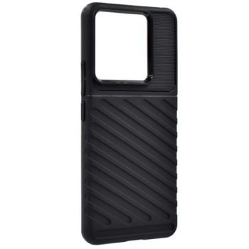 Szilikon telefonvédő (ütésállóság, csíkos, dombor minta) FEKETE Xiaomi Poco X6 5G, Redmi Note 13 Pro 5G kép