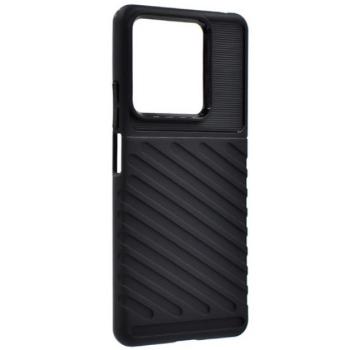 Szilikon telefonvédő (ütésállóság, csíkos, dombor minta) FEKETE Xiaomi Redmi Note 13 5G kép