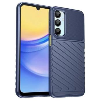 Szilikon telefonvédő (ütésállóság, csíkos, dombor minta) SÖTÉTKÉK Samsung Galaxy A16 (SM-A166) kép