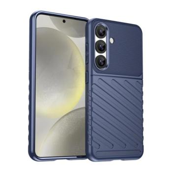 Szilikon telefonvédő (ütésállóság, csíkos, dombor minta) SÖTÉTKÉK Samsung Galaxy S25 (SM-S931) kép
