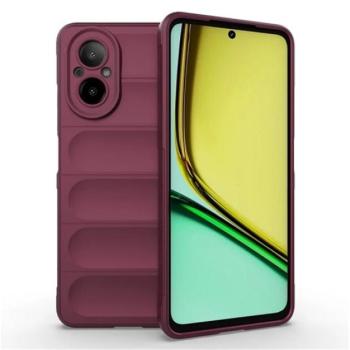 Szilikon telefonvédő (ütésállóság, kameravédő, 3D) BORDÓ Realme C67 4G kép