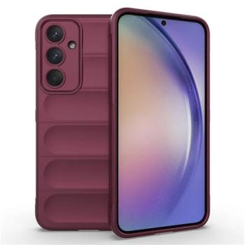 Szilikon telefonvédő (ütésállóság, kameravédő, 3D) BORDÓ Samsung Galaxy A55 5G (SM-A556) kép