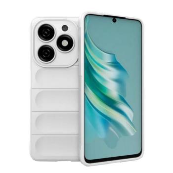 Szilikon telefonvédő (ütésállóság, kameravédő, 3D) FEHÉR Tecno Spark 20 kép