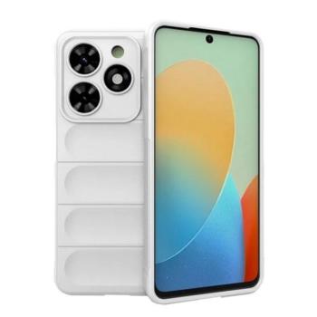 Szilikon telefonvédő (ütésállóság, kameravédő, 3D) FEHÉR Tecno Spark 20C kép