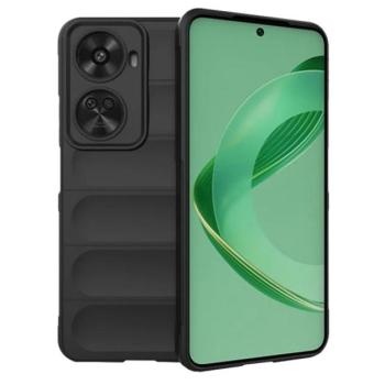 Szilikon telefonvédő (ütésállóság, kameravédő, 3D) FEKETE Huawei Nova 12 SE kép
