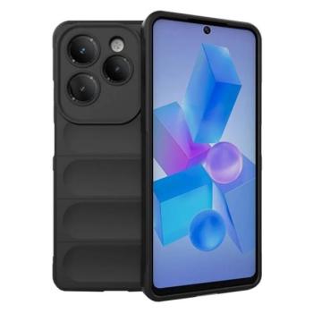 Szilikon telefonvédő (ütésállóság, kameravédő, 3D) FEKETE Infinix Hot 40 Pro kép