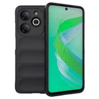 Szilikon telefonvédő (ütésállóság, kameravédő, 3D) FEKETE Infinix Smart 8 (X6525) kép