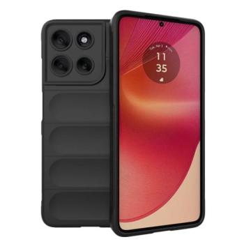 Szilikon telefonvédő (ütésállóság, kameravédő, 3D) FEKETE Motorola Moto G56 (XT2529) kép