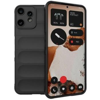 Szilikon telefonvédő (ütésállóság, kameravédő, 3D) FEKETE Nothing CMF Phone 2 Pro kép