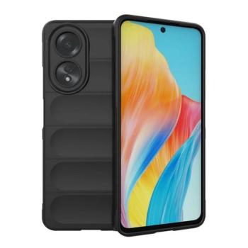 Szilikon telefonvédő (ütésállóság, kameravédő, 3D) FEKETE OPPO A58 kép