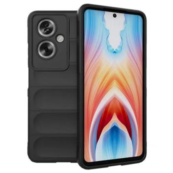 Szilikon telefonvédő (ütésállóság, kameravédő, 3D) FEKETE Oppo A79 5G kép