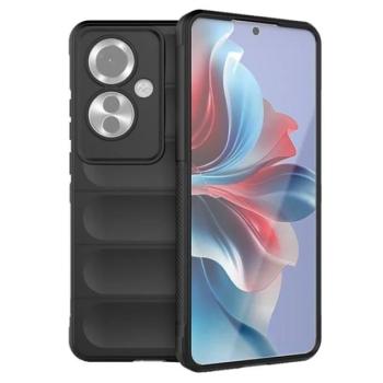 Szilikon telefonvédő (ütésállóság, kameravédő, 3D) FEKETE Oppo Reno11 F 5G kép