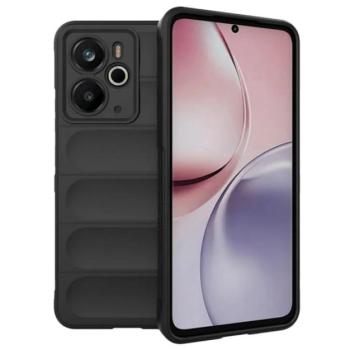 Szilikon telefonvédő (ütésállóság, kameravédő, 3D) FEKETE Realme 14 kép
