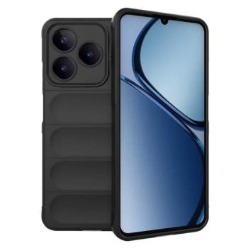 Szilikon telefonvédő (ütésállóság, kameravédő, 3D) FEKETE Realme C61 4G kép