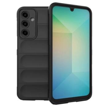 Szilikon telefonvédő (ütésállóság, kameravédő, 3D) FEKETE Samsung Galaxy A26 5G (SM-A266) kép