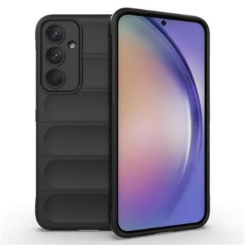 Szilikon telefonvédő (ütésállóság, kameravédő, 3D) FEKETE Samsung Galaxy A35 5G (SM-A356) kép
