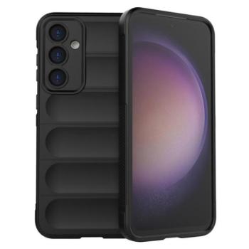 Szilikon telefonvédő (ütésállóság, kameravédő, 3D) FEKETE Samsung Galaxy S23 FE (SM-S711) kép